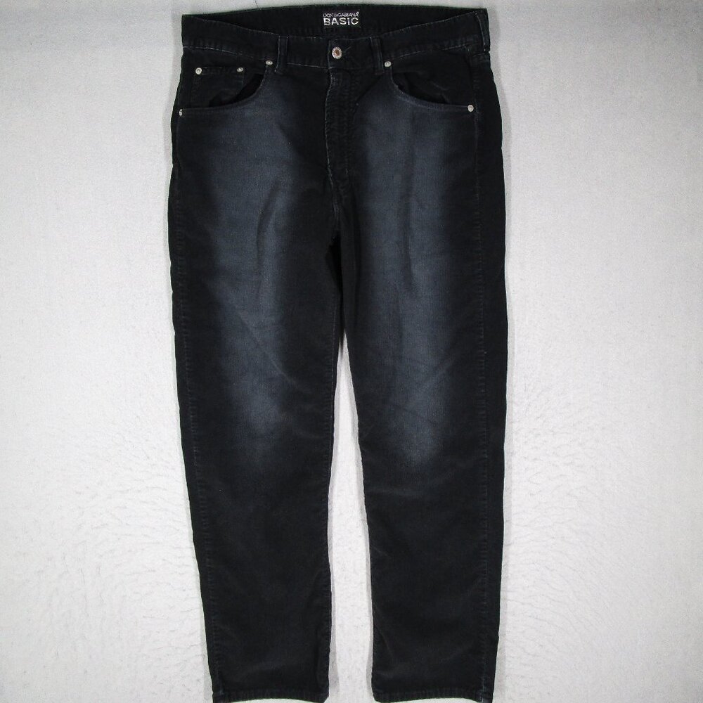 Vintage Dolce Gabbana Basic Pants Mens 36 Black Corduroy Straight 36x32**
